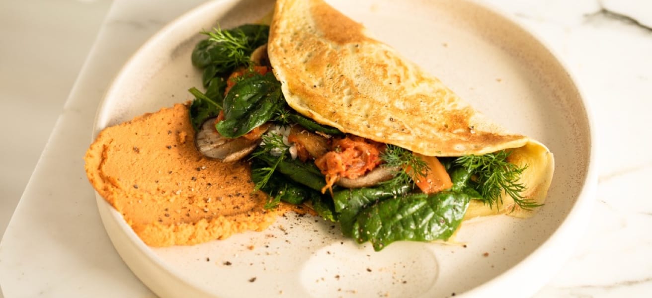 Very tasty omelette with many fixings